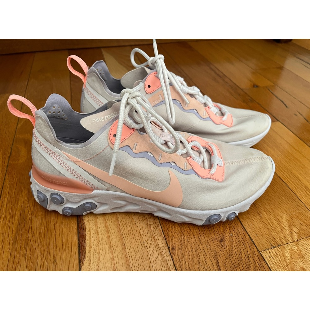 Nike Element‎ React Ivory & Coral/Lavender Sneakers Size 8